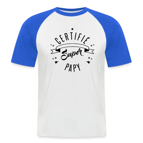 Certifié Super Papy - T-shirt baseball manches courtes Homme