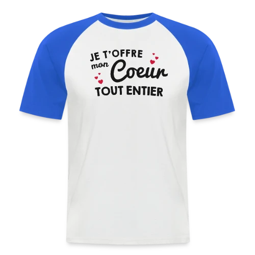 T-shirt Déclaration d'Amour - Mon Cœur Tout Entier - T-shirt baseball manches courtes Homme
