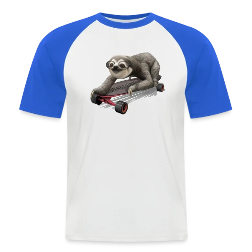 Paresseux Skateur Stylé - T-shirt baseball manches courtes Homme