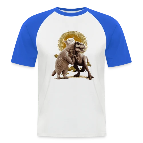 Chats et Dinos Amis : L'Aventure Décalée - T-shirt baseball manches courtes Homme