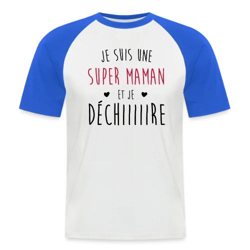 Super Maman qui Déchire - T-shirt baseball manches courtes Homme