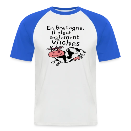 Bretagne Pluie Vaches - T-shirt baseball manches courtes Homme