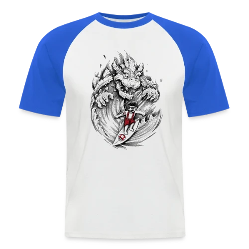 Mario, le Surfeur de Bowser - T-shirt baseball manches courtes Homme