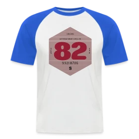 Maquette de T-shirt baseball manches courtes Homme « Voiture Rétro 1982 : L'Esprit Vintage Français » à imprimer et personnaliser