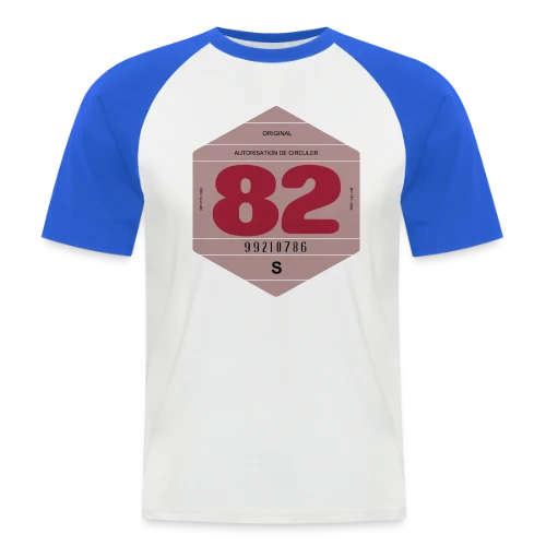 Voiture Rétro 1982 : L'Esprit Vintage Français - T-shirt baseball manches courtes Homme