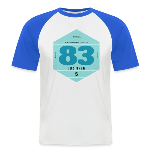 Vignette Auto Rétro 1983 : Voyage Vintage en France - T-shirt baseball manches courtes Homme