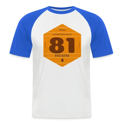 T-shirt Vintage Vignette Automobile France 1981 - T-shirt baseball manches courtes Homme