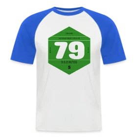 Maquette de T-shirt baseball manches courtes Homme « Vignette Automobile Vintage France 1979 » à imprimer et personnaliser