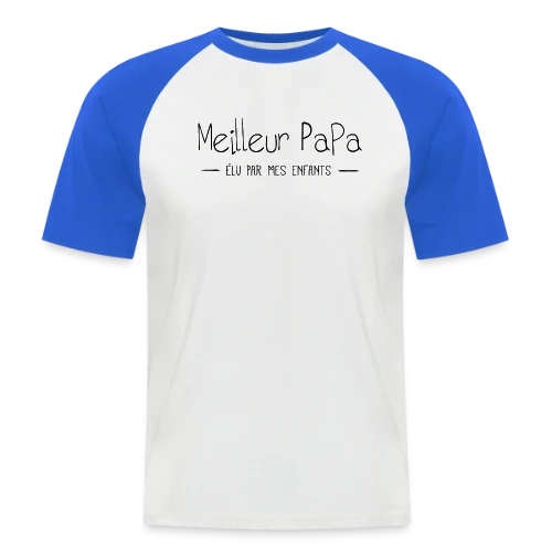 Meilleur Papa du Monde Élu par Mes Enfants - T-shirt baseball manches courtes Homme