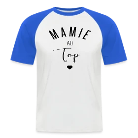 Maquette de T-shirt baseball manches courtes Homme « Super Mamie » à imprimer et personnaliser