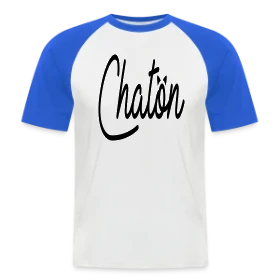 Maquette de T-shirt baseball manches courtes Homme - Inscription Chaton Élégante à imprimer et personnaliser