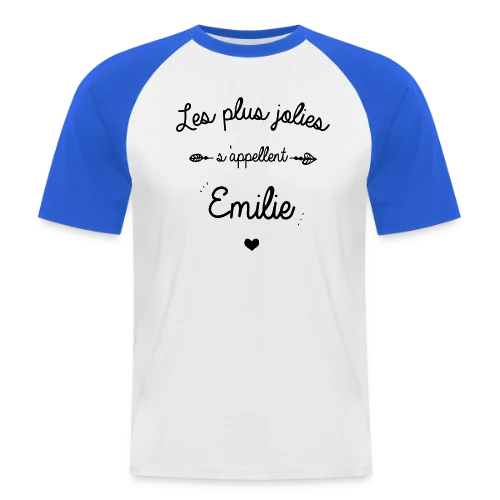 T-Shirt Prénom 'Émilie' - Le Cadeau Personnalisé Idéal - T-shirt baseball manches courtes Homme