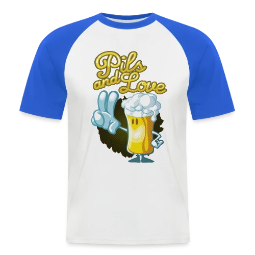 Pils & Love : La Bière et l'Amour en Version Cartoon - T-shirt baseball manches courtes Homme