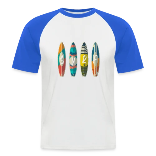T-shirt Surf : Planche & Soleil | Idée Cadeau Jeunesse - T-shirt baseball manches courtes Homme