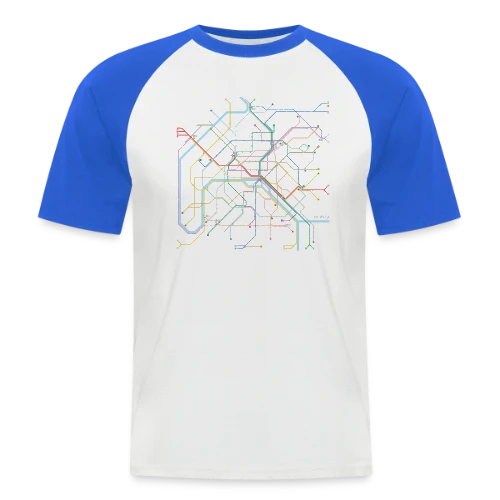 Plan Métro Paris Coloré - T-shirt baseball manches courtes Homme