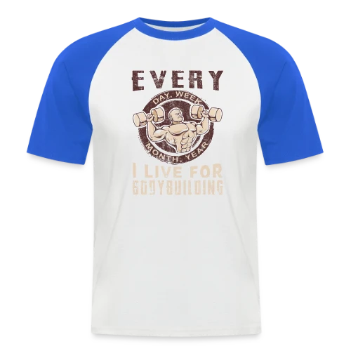 T-Shirt Bodybuilding: La Passion de la Musculation - T-shirt baseball manches courtes Homme
