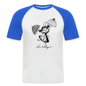 Maquette de T-shirt baseball manches courtes Homme « Bigoudène Joyeuse Parapluies » à imprimer et personnaliser
