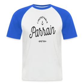 Maquette de T-shirt baseball manches courtes Homme « T-Shirt 'L'Incroyable Parrain Breton' - Fier de ses Racines » à imprimer et personnaliser