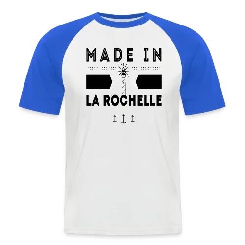 Né(e) à La Rochelle : L'Esprit Rochelais - T-shirt baseball manches courtes Homme