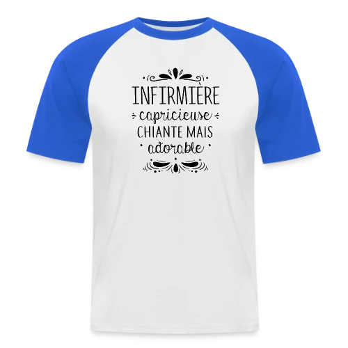 Infirmière : Chiante Mais Adorable - T-shirt baseball manches courtes Homme