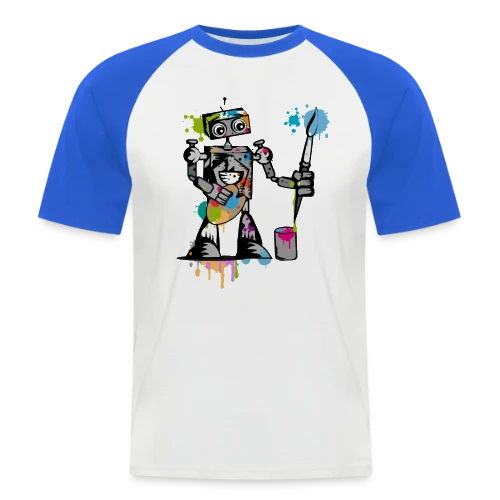Le Robot Artiste au Pinceau - T-shirt baseball manches courtes Homme
