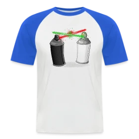 Maquette de T-shirt baseball manches courtes Homme « Graffiti Urbain » à imprimer et personnaliser