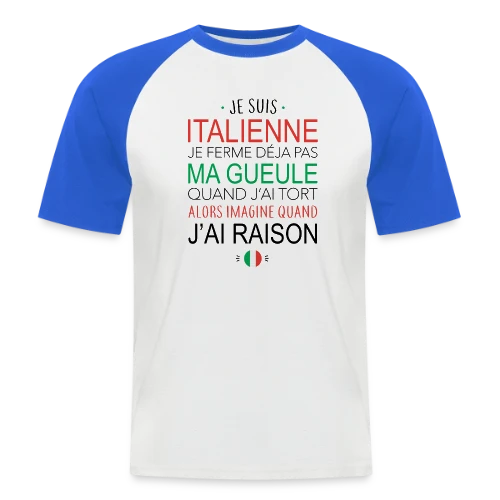 T-shirt "Italienne : Ma Voix, Ma Loi" - T-shirt baseball manches courtes Homme