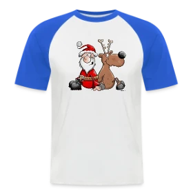 Maquette de T-shirt baseball manches courtes Homme « Le Dream Team de Noël - Esprit Festif » à imprimer et personnaliser