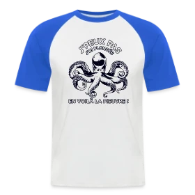 Maquette de T-shirt baseball manches courtes Homme - J'peux pas J'ai Plongée ! | T-Shirt Passion Sous-Marine à imprimer et personnaliser