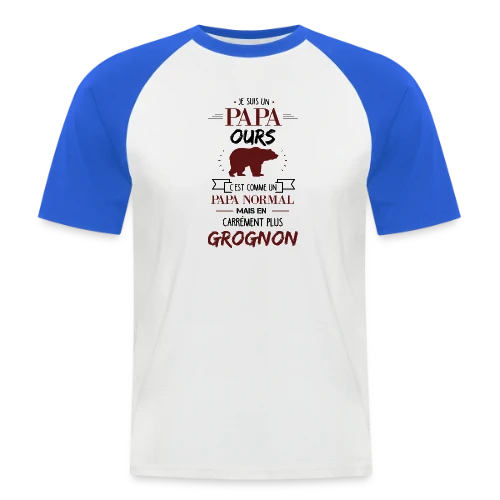 T-shirt Papa Ours Grognon - T-shirt baseball manches courtes Homme