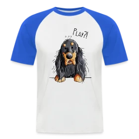 Maquette de T-shirt baseball manches courtes Homme « Gordon Setter Rigolo Style BD » à imprimer et personnaliser