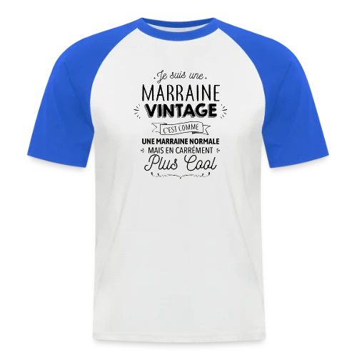 Marraine Vintage : Carrément Plus Cool - T-shirt baseball manches courtes Homme
