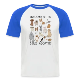 Maquette de T-shirt baseball manches courtes Homme « Chiens Adorables Adoption » à imprimer et personnaliser