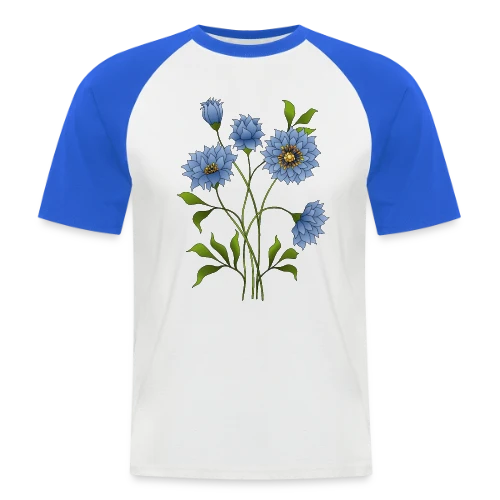 Éclat Floral Bleu - T-shirt baseball manches courtes Homme