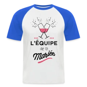 Maquette de T-shirt baseball manches courtes Homme « T-shirt "Équipe de la Mariée" | EVJF » à imprimer et personnaliser