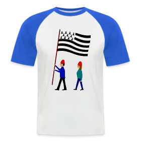 Maquette de T-shirt baseball manches courtes Homme « Fierté Bretonne en Drapeaux » à imprimer et personnaliser