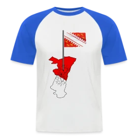 Maquette de T-shirt baseball manches courtes Homme « T-shirt Drapeau Alsace Emblème Régional » à imprimer et personnaliser