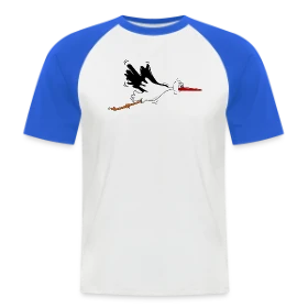 Maquette de T-shirt baseball manches courtes Homme « T-shirt Cigogne d'Alsace Animal Emblématique » à imprimer et personnaliser