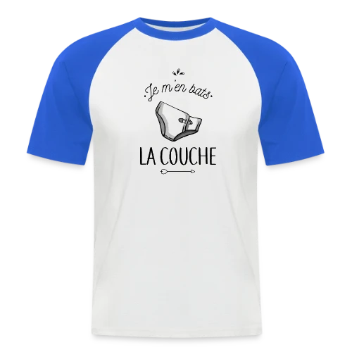 Je m'en Bats la Couche : Humour & Décontraction - T-shirt baseball manches courtes Homme