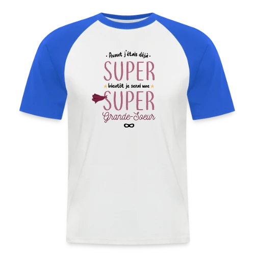 Bientôt Grande Sœur Super Héros - T-shirt baseball manches courtes Homme