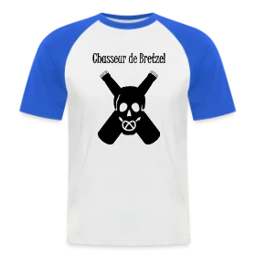 Maquette de T-shirt baseball manches courtes Homme « Chasseur de Bretzel Alsacien » à imprimer et personnaliser