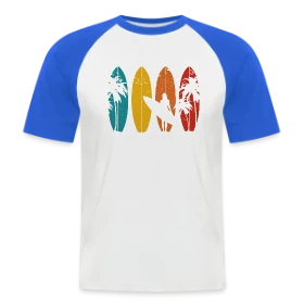 Maquette de T-shirt baseball manches courtes Homme « T-shirt Surfeur Vintage | Cadeau Rétro » à imprimer et personnaliser