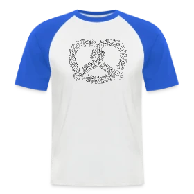 Maquette de T-shirt baseball manches courtes Homme « Brezel Mots Alsaciens Gourmands » à imprimer et personnaliser
