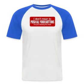 Maquette de T-shirt baseball manches courtes Homme « Boutons et Mode Silencieux » à imprimer et personnaliser