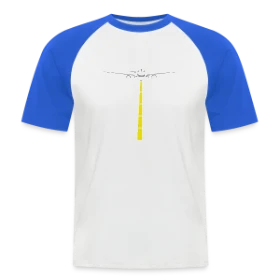 Maquette de T-shirt baseball manches courtes Homme « Avion Piste Atterrissage » à imprimer et personnaliser