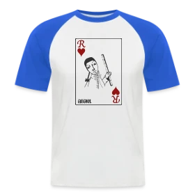 Maquette de T-shirt baseball manches courtes Homme « Guignol Roi de Cœur » à imprimer et personnaliser