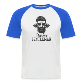 Maquette de T-shirt baseball manches courtes Homme « Le Gentleman Barbu » à imprimer et personnaliser