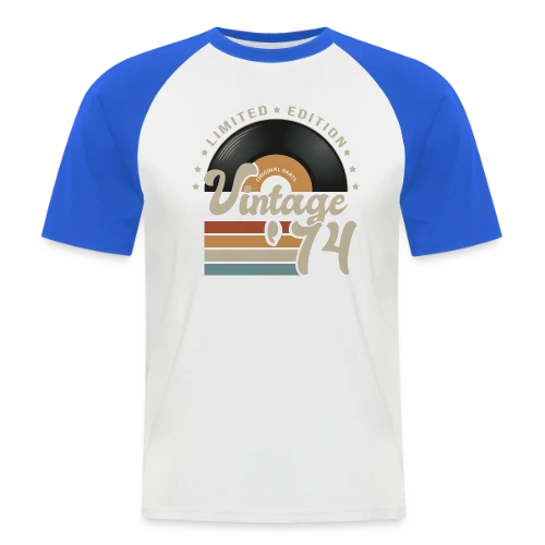 Vinyle Vintage 1974 – Anniversaire 49 ans - T-shirt baseball manches courtes Homme