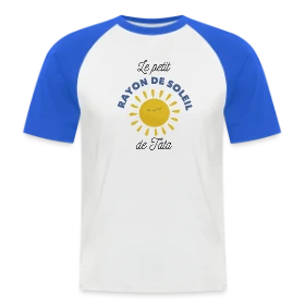 Maquette de T-shirt baseball manches courtes Homme « Le Rayon de Soleil de Tata » à imprimer et personnaliser