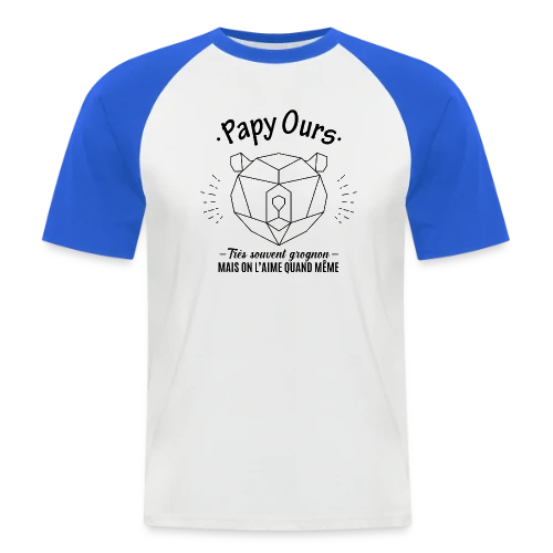 T-shirt Papy Ours Grognon, Adoré Malgré Tout - T-shirt baseball manches courtes Homme